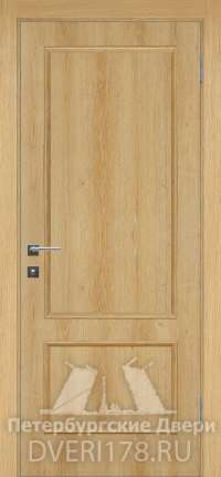 Двустворчатая дверь ДГ Тренд из экошпона в цвете Дуб Янтарь