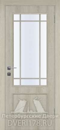 Дверь-купе ДО Тренд2 из экошпона в цвете Седой Дуб стекло Сатинат Белый