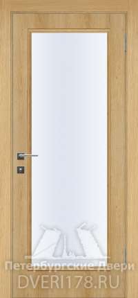 Дверь-купе ДО Стилл из экошпона в цвете Дуб Янтарь стекло Сатинат Белый