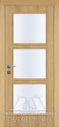 Дверь-купе ДО Капри из экошпона в цвете Дуб Янтарь стекло Сатинат Белый