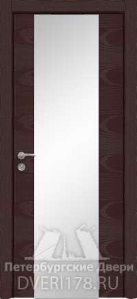 Дверь-купе PO VALENCIA 5 шпонированная в цвете ясень бренди стекло Стекло Белое AGS