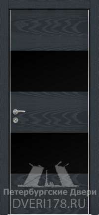 Дверь-купе PO SORRENTO 4 шпонированная в цвете ясень нордик стекло Стекло Черное AGS