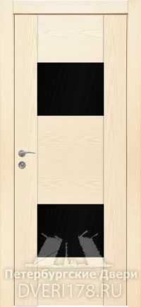 Дверь-купе PO SEVILLA 4 шпонированная в цвете Ясень слоновая кость  стекло Стекло Черное AGS