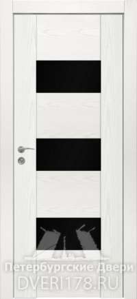 Дверь INVISIBLE PO SEVILLA 3 шпонированная в цвете Ясень белый стекло Стекло Черное AGS