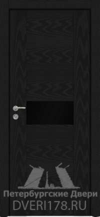 Дверь TWISE PO SEVILLA 1 шпонированная в цвете Черный ясень  стекло Стекло Черное AGS