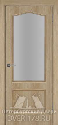 Дверь INVISIBLE ДО Веста 1 из экошпона в цвете Тополь стекло Сатинат Белый