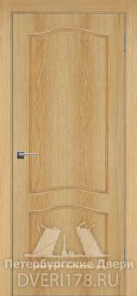 Двустворчатая дверь ДГ Веста 2 из экошпона в цвете Дуб Янтарь