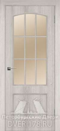 Дверь INVISIBLE ДО Веста 4 из экошпона в цвете Ясень шимо стекло Сатинат Белый