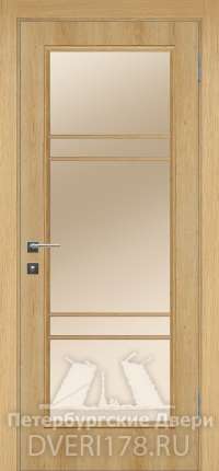 Рото-дверь ДО Симпл 1 из экошпона в цвете Дуб Янтарь стекло Сатинат Белый