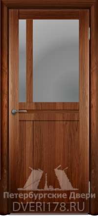 Дверь INVISIBLE ДО Интеграл 2 из экошпона в цвете Орех стекло Сатинат Белый