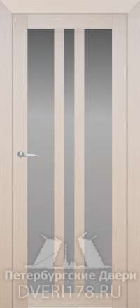 Дверь-купе ДО Интеграл 8 из экошпона в цвете Кремовый стекло Сатинат Белый