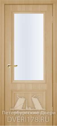 Дверь-купе ДО Атлантика 1 из экошпона в цвете Дуб Янтарь стекло Сатинат Белый